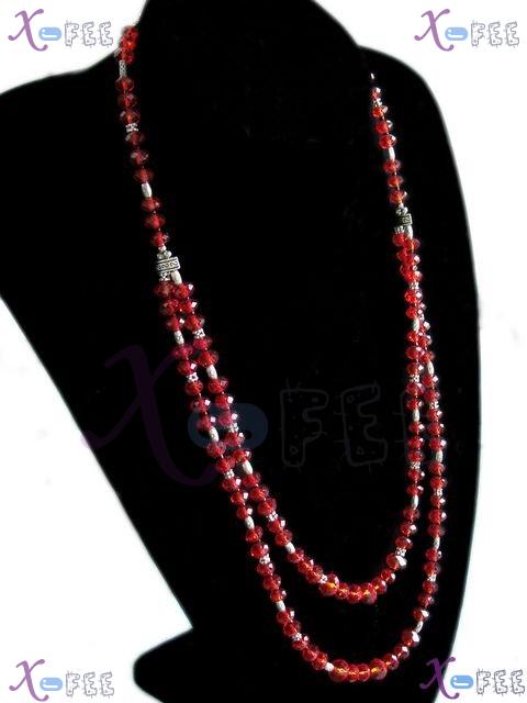 tsxl00706 New Tibet Collection Fashion Jewelry Ornament Cut Austria Crystal Red Necklace 1