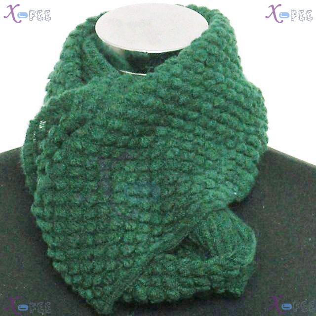 wb00003 NEW Dark Green Woman Winter Warm Fashion Soft Wool Acrylic Neck Warmer Scarf 1