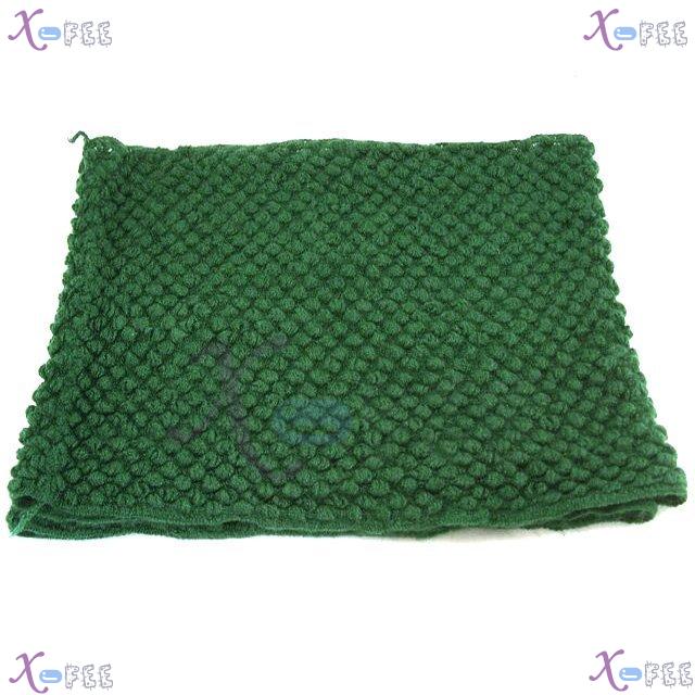 wb00003 NEW Dark Green Woman Winter Warm Fashion Soft Wool Acrylic Neck Warmer Scarf 2