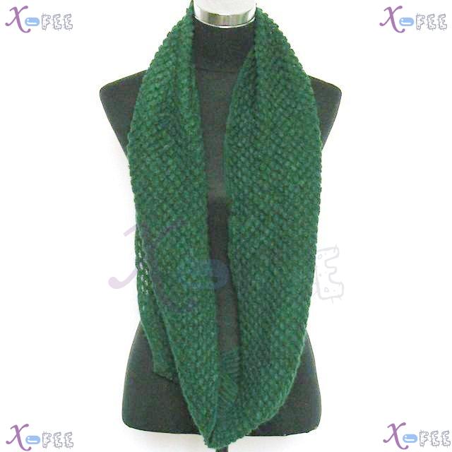 wb00003 NEW Dark Green Woman Winter Warm Fashion Soft Wool Acrylic Neck Warmer Scarf 3
