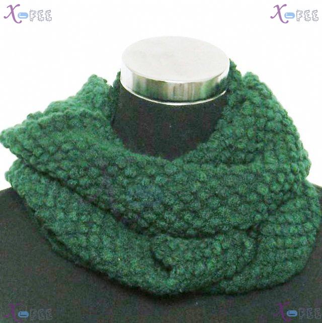 wb00003 NEW Dark Green Woman Winter Warm Fashion Soft Wool Acrylic Neck Warmer Scarf 4