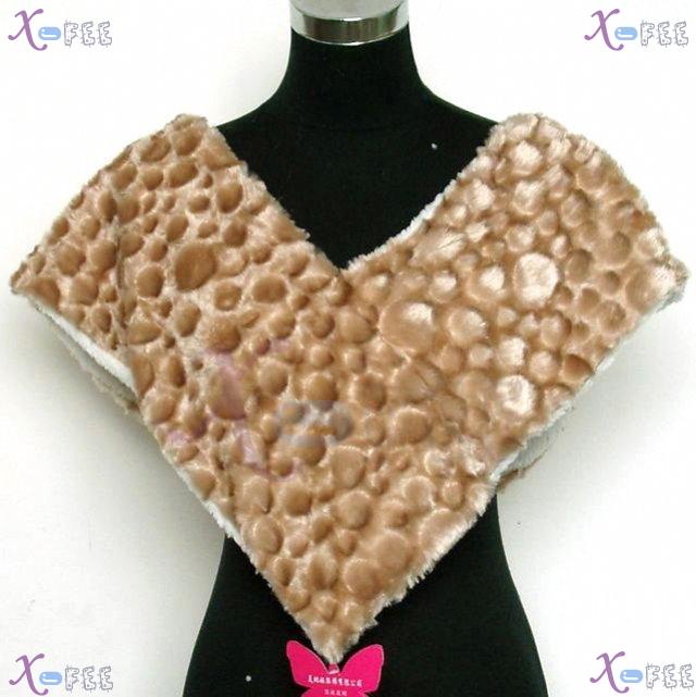 wb00010 NEW Fashion 2 Layer Triangle Leopard Soft Plush Collar Winter Neck Warmer Scarf 3