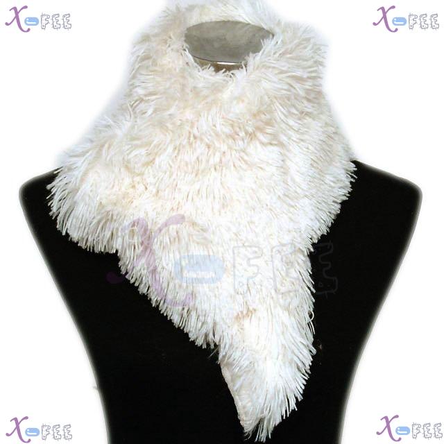 wb00012 Fashion Lined Triangle Woman Milky Plush Solid Winter Collar Neck Warmer Scarf 3