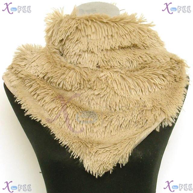 wb00013 Fashion Lined Triangle Woman Plush Solid Color Winter Collar Neck Warmer Scarf 2