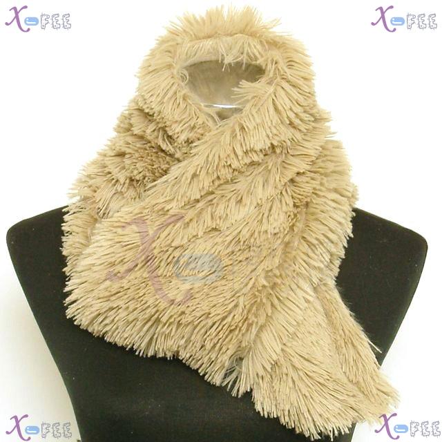 wb00013 Fashion Lined Triangle Woman Plush Solid Color Winter Collar Neck Warmer Scarf 3