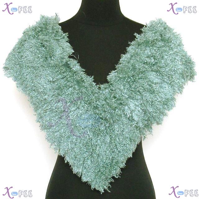 wb00015 NEW Fashion Woman Lined Triangle Soft Plush Winter Collar Blue Neck Warmer Scarf 1