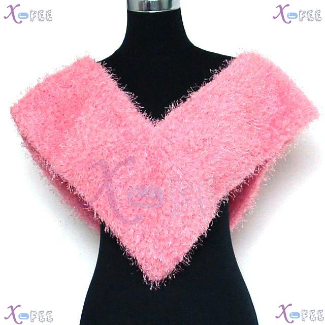 wb00019 NEW Fashion Woman Pink Lined Triangle Soft Plush Winter Collar Neck Warmer Scarf 1