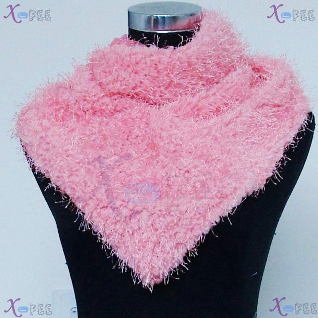 wb00019 NEW Fashion Woman Pink Lined Triangle Soft Plush Winter Collar Neck Warmer Scarf 2