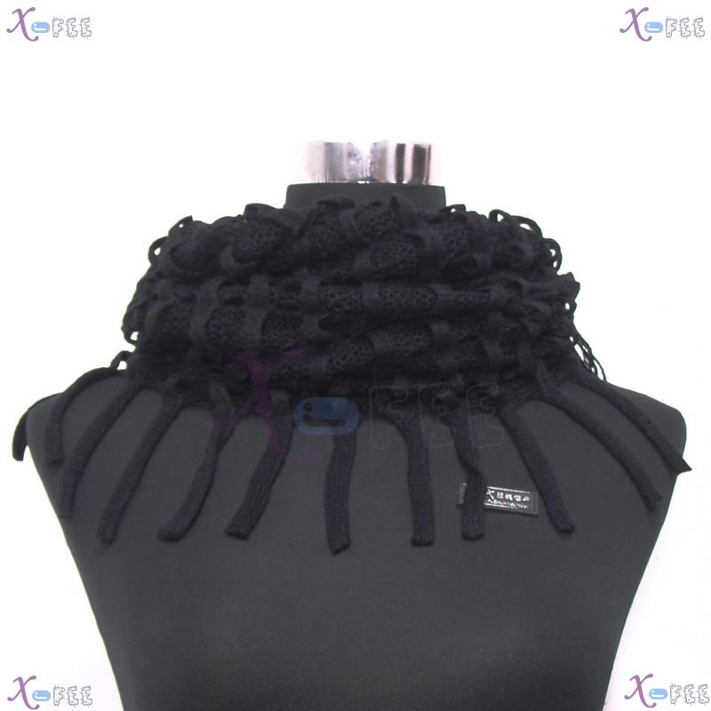 wb00030 NEW Soft Noodle Style Winter Warm Fashion Wool Acrylic Neck Warmer Black Scarf 4