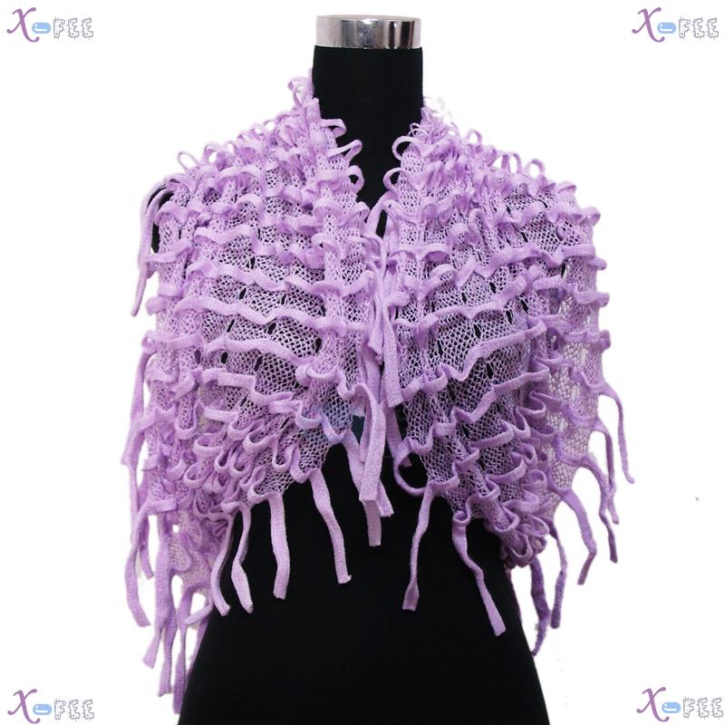 wb00032 Soft Noodle Style Winter Warm Fashion Wool Acrylic Neck Warmer Lavender Scarf 1