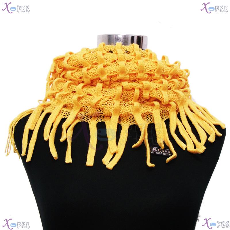 wb00033 NEW Soft Noodle Style Winter Warm Fashion Wool Acrylic Neck Warmer Yellow Scarf 3