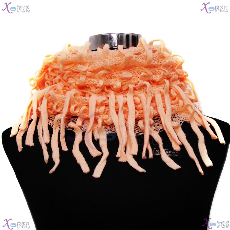 wb00034 NEW Noodle Style Winter Warm Fashion Wool Acrylic Neck Warmer Light Orange Scarf 3