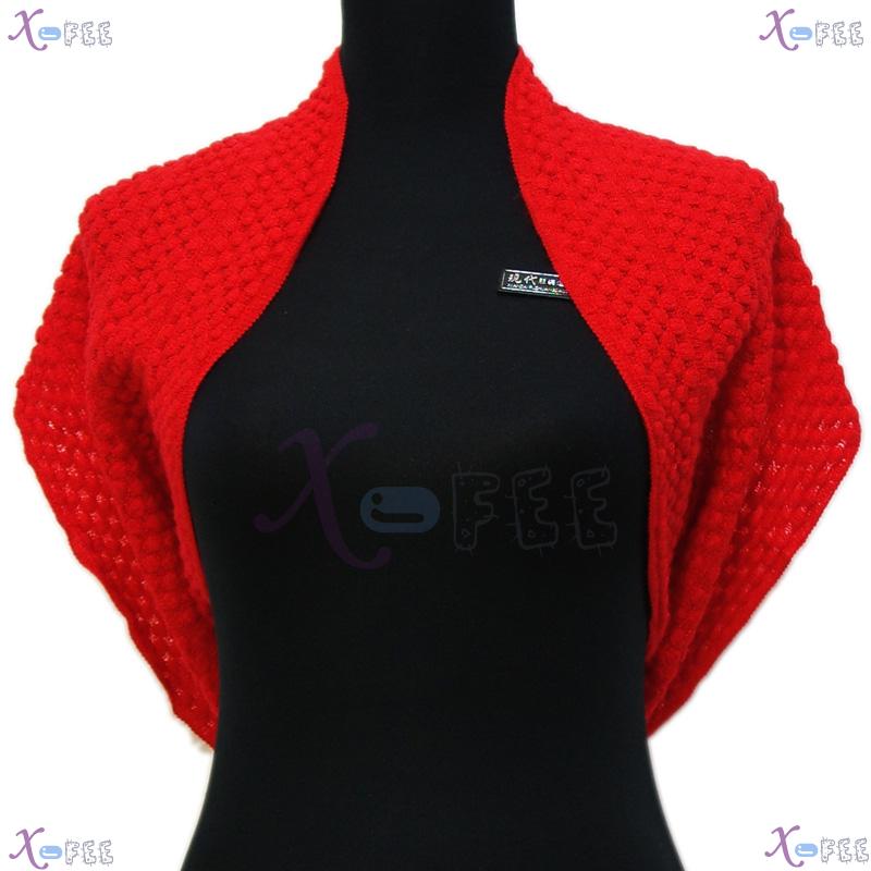 wb00041 Solid Color Red Winter Warm Fashion Wool Acrylic Neck Warmer Corn Style Scarf 2