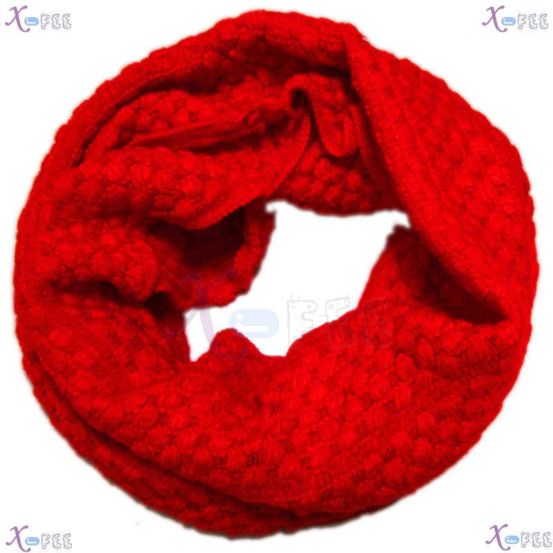 wb00041 Solid Color Red Winter Warm Fashion Wool Acrylic Neck Warmer Corn Style Scarf 4