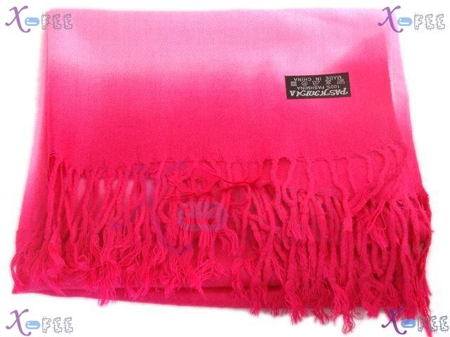 wjpj00408 Gradual Change Pink Stripe Pashmina Fashion Woman Winter Warm Shawl Scarf Wrap 2