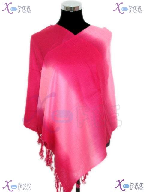 wjpj00408 Gradual Change Pink Stripe Pashmina Fashion Woman Winter Warm Shawl Scarf Wrap 3