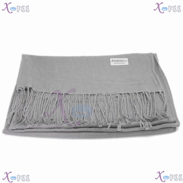 wjpj00468 Gray Solid Color Fashion Woman Accessory Warm Pashmina Winter Scarf Wrap Shawl 2