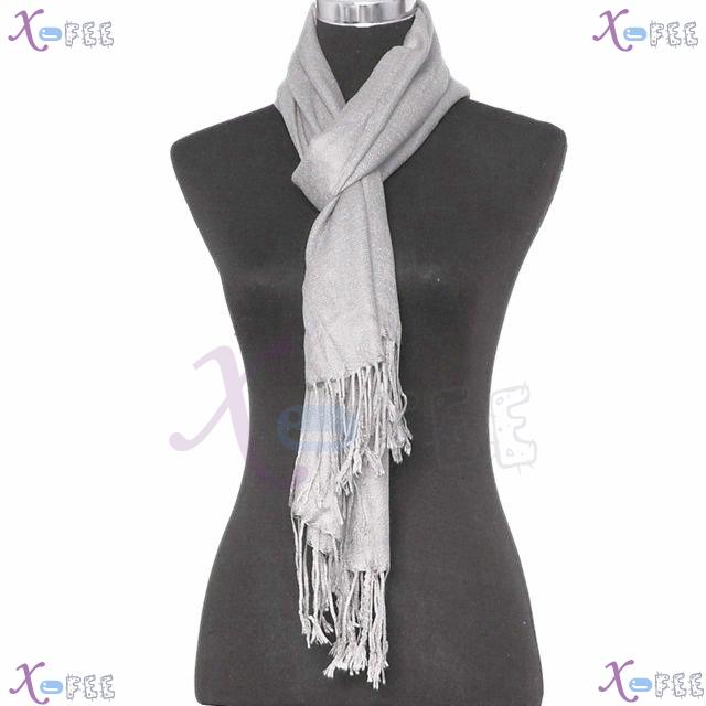 wjpj00468 Gray Solid Color Fashion Woman Accessory Warm Pashmina Winter Scarf Wrap Shawl 4
