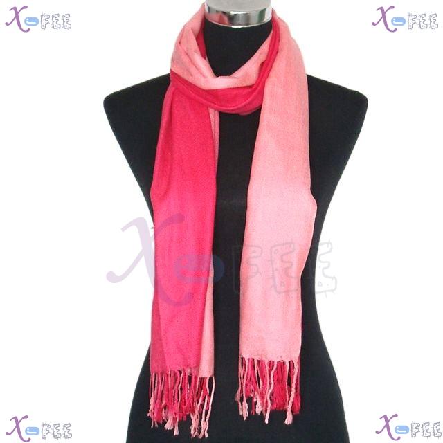 wjpj00543 New Fashionable Gradual Pink Solid Color Woman Accessory Winter Wrap Scarf Shawl 2