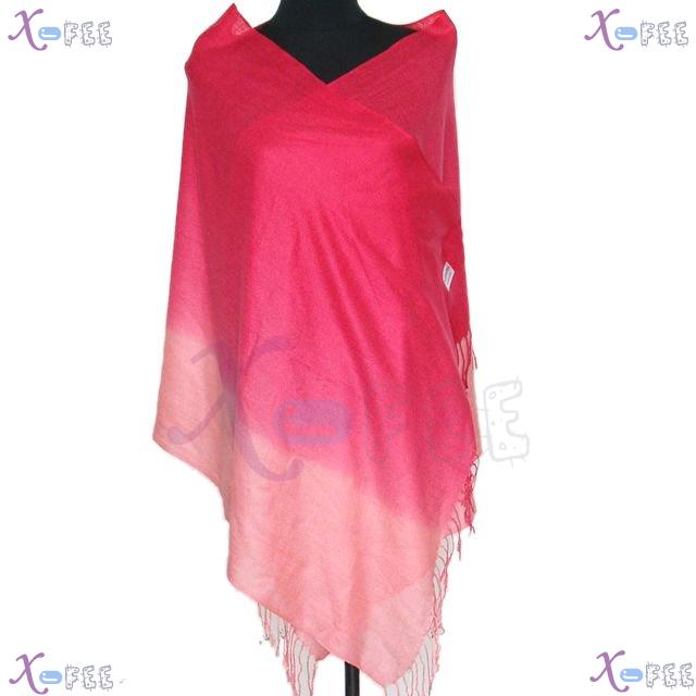 wjpj00543 New Fashionable Gradual Pink Solid Color Woman Accessory Winter Wrap Scarf Shawl 3