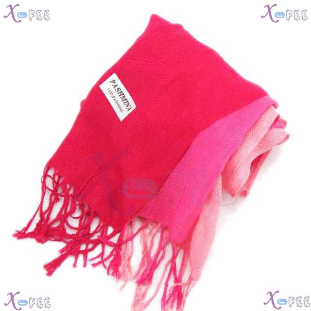 wjpj00543 New Fashionable Gradual Pink Solid Color Woman Accessory Winter Wrap Scarf Shawl 4