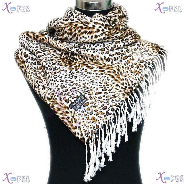 wjpj00555 Golden Black Leopard Dots Twill Weave High-Quality Winter Warm Wrap Scarf Shawl 1