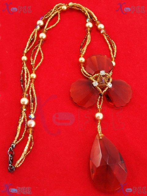 xl00286 Tibet Fashion Jewelry Collection Ornament Orange China Glaze Flower Necklace 4