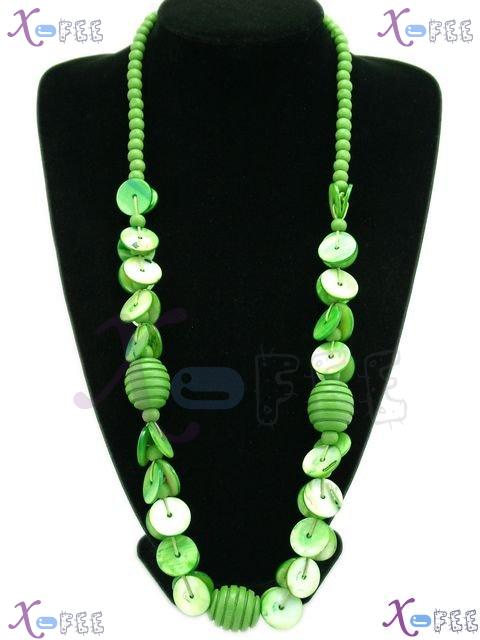 xl00436 New Mode Fashion Jewelry Collection Bohemia Handmade Grass Shell Wood Necklace 1
