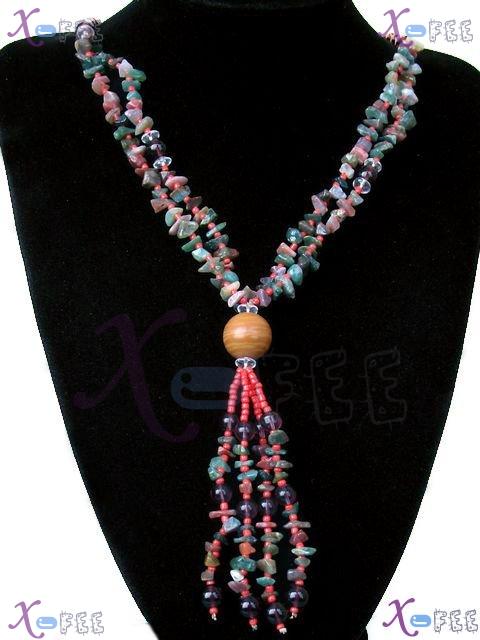 xl00452 Hawaii Fashion Jewelry Collection Ornament Lepidolite Aventurine Long Necklace 1