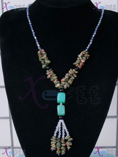 xl00456 Long Fashion Jewelry Collection Ornament Agate Onyx Jasper Color Glaze Necklace 1