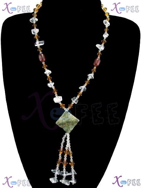 xl00495 Mode Prom Ornament Fashion Jewelry Collection Faux Agate Crystal Glaze Necklace 1
