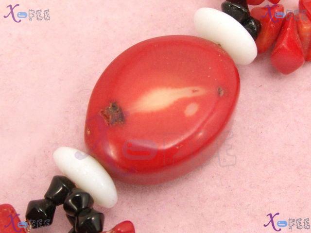 xl00507 Mode Hawaii Collection Woman Fashion Jewelry Agate Red Coral Shell Onyx Necklace 3