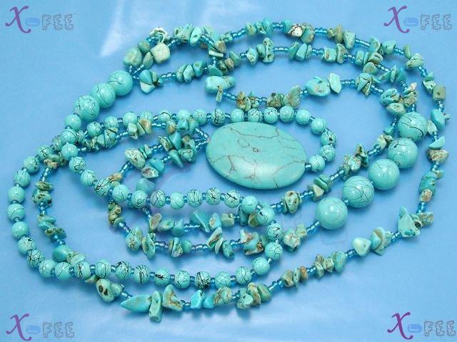 xl00552 Bohemia Tribal Minority China Fashion Jewelry TURQUOISE Coloured Glaze Necklace 3