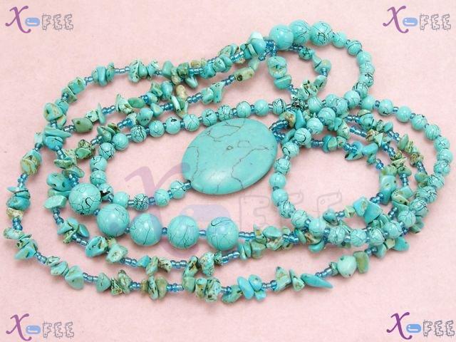 xl00552 Bohemia Tribal Minority China Fashion Jewelry TURQUOISE Coloured Glaze Necklace 4