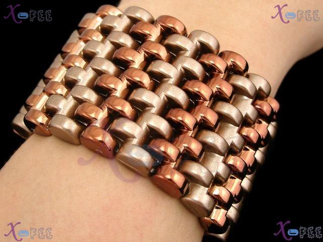 yklb00007 Paint Ornament Woman Fashion Jewelry Brown Acryl Overlap Spacer Stretch Bracelet 1
