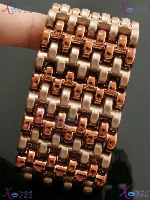 yklb00007 Paint Ornament Woman Fashion Jewelry Brown Acryl Overlap Spacer Stretch Bracelet 3