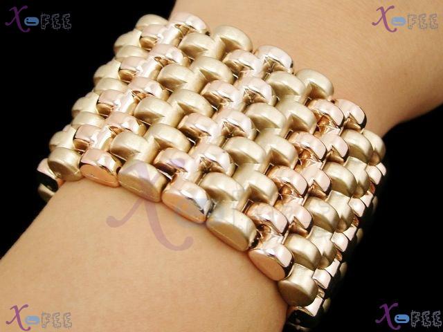 yklb00011 Hot Collection Woman Fashion Jewelry Khaki Acryl Overlap Spacer Stretch Bracelet 3
