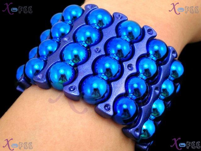 yklb00013 Hot! 4 Layers Collection Fashion Jewelry New Blue Acryl Spacer Stretch Bracelet 3