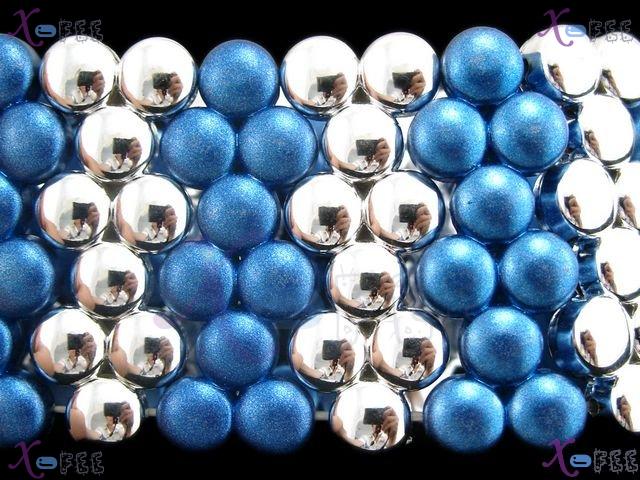 yklb00091 Paint Collection Woman Fashion Jewelry Blue Argent Acryl Dot Stretch Bracelet 3