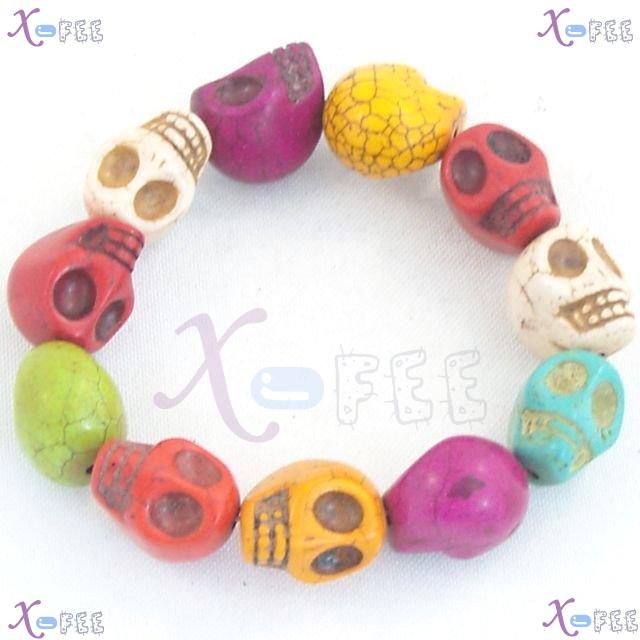 zjfz00065 Religion Spirituality Skull Head Buddhism Special Stone Prayer Beads Bracelet 2
