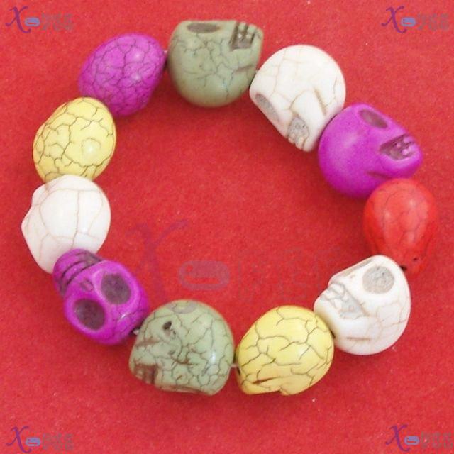 zjfz00065 Religion Spirituality Skull Head Buddhism Special Stone Prayer Beads Bracelet 4