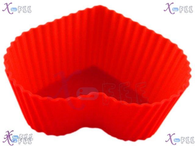 dgmj00012 3PCS DIY Food Kitchen Red Heart Silicone Muffins Bakeware Cupcake Baking Molds 4