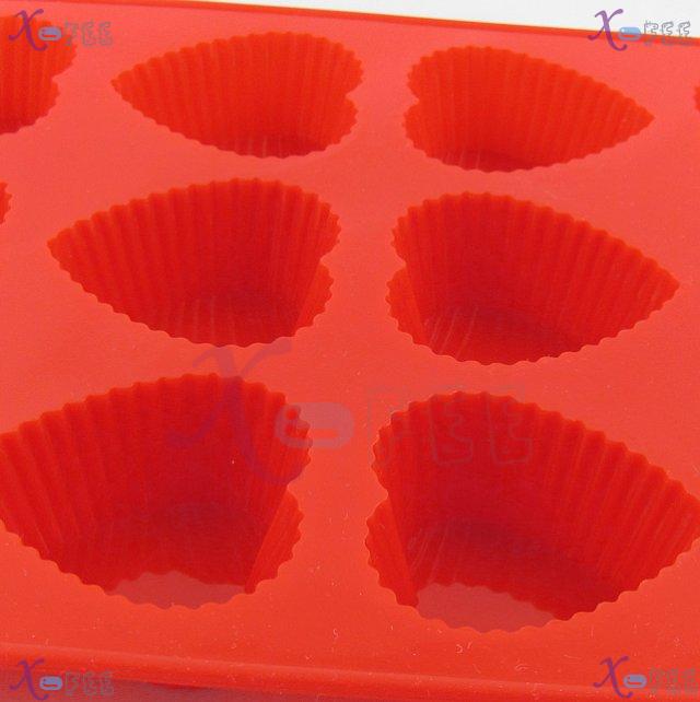 dgmj00026 DIY FOOD RED Kitchen 12 Heart Shape Silicone Bakeware Baking Mold Jelly Cake PAN 3