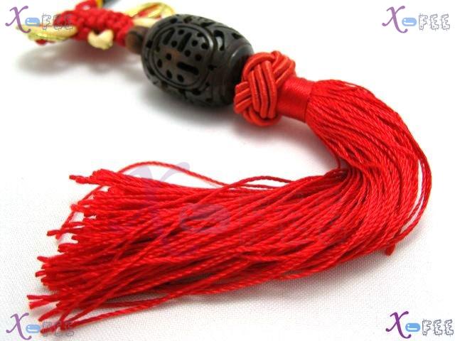 gj00017 Chinese Collection Ornament Red Lucky Craftworks Wood Tassel Knot Charm Pendant 4