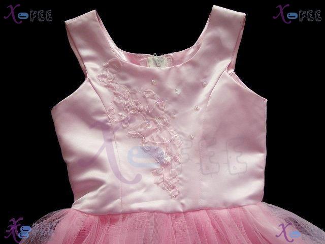 hstd00002 Girl's Pink Wedding Pageant Party Flower Prom Dress 4