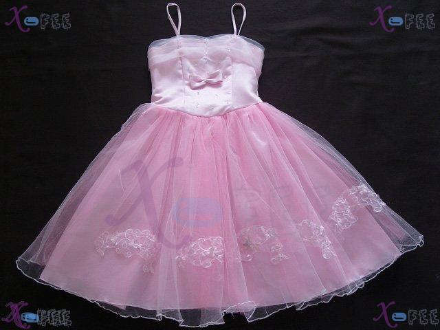 hstd00004 Girl's Wedding Pageant Party Flower Pink Prom Dress 1