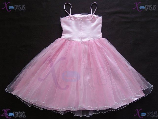 hstd00004 Girl's Wedding Pageant Party Flower Pink Prom Dress 4