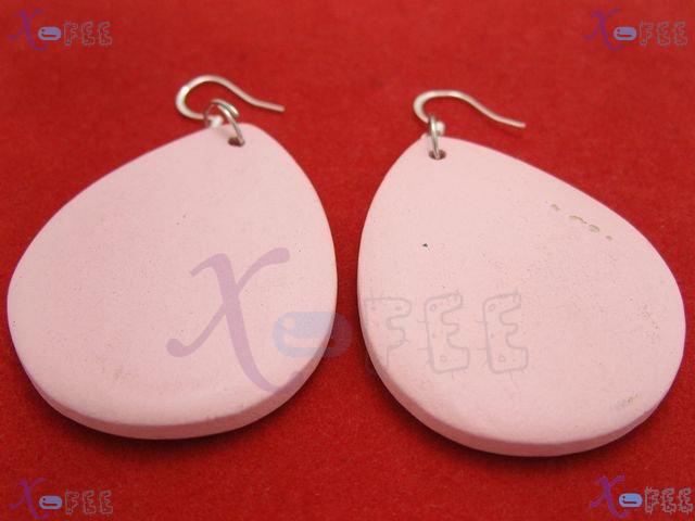 mteh00165 NEW Pink Heart Fashion Jewelry Woman Bohemia 925 Sterling Silver Hook Earrings 3