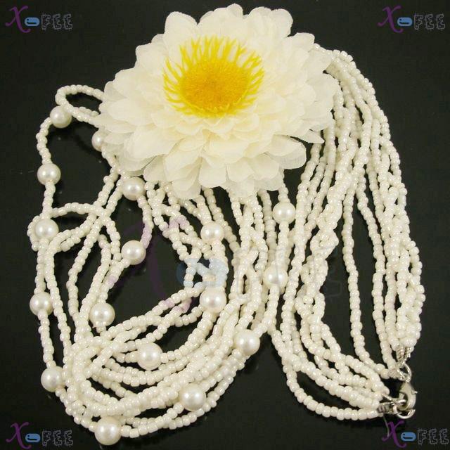 myxl00027 Pearl Imitation Fashion Jewelry Brooch Flower Decoration Luster Sweater Necklace 3