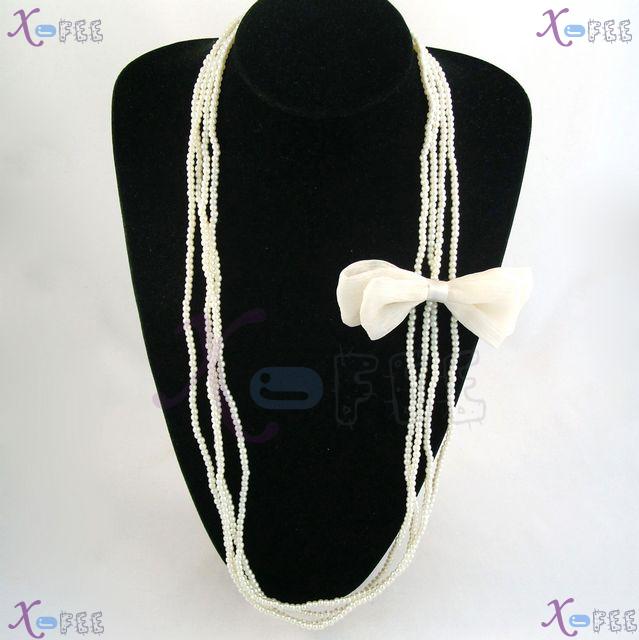 myxl00028 Bowknot Pearl Imitation Fashion Jewelry Decoration Luster Winter Twist Necklace 4
